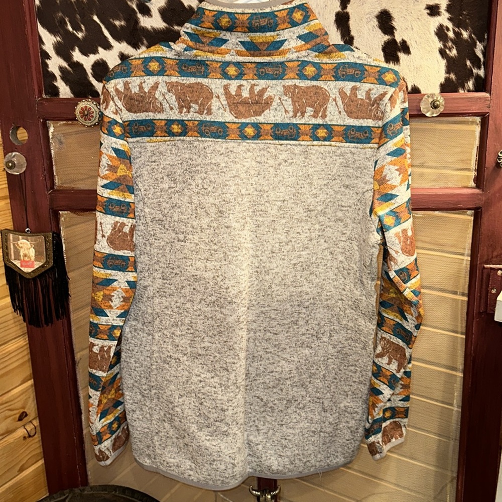 Aztec 1/4 Button Pullover - Picture 3 of 4